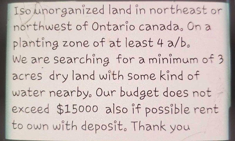 Iso Unorganized Land...