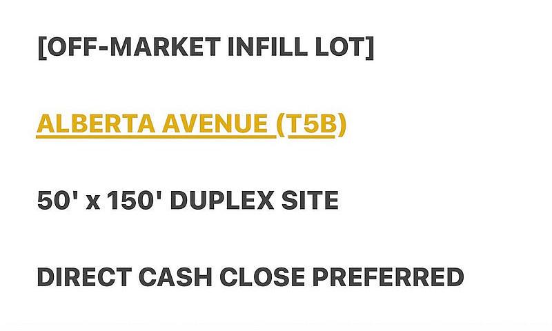 Off-Market Infill Op...