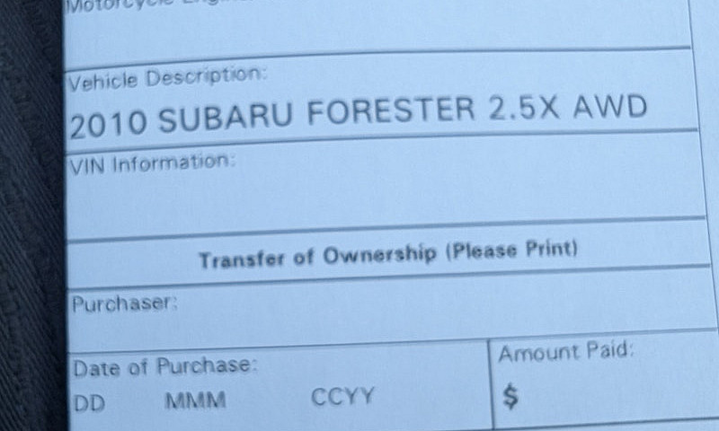 2010 Subaru Forester...