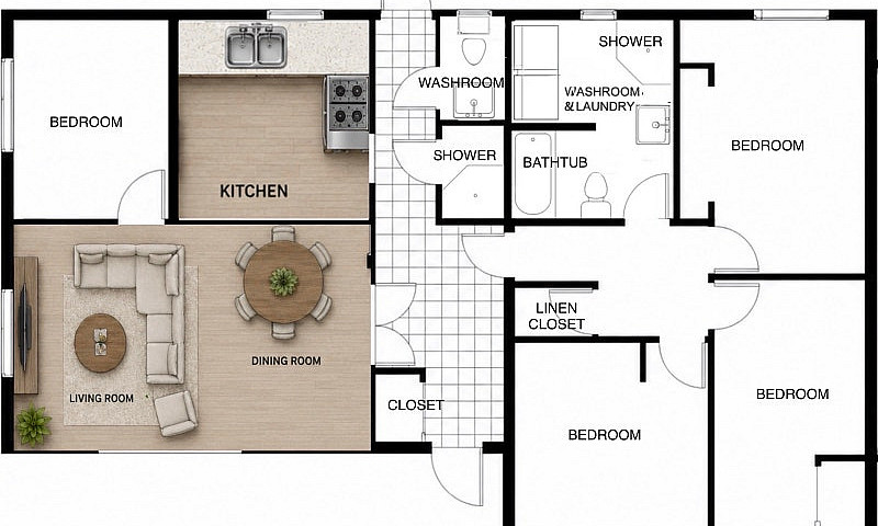 3 Bedroom Apartments...