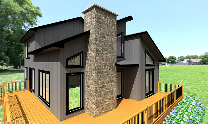 Modern 2 Story Lake ...