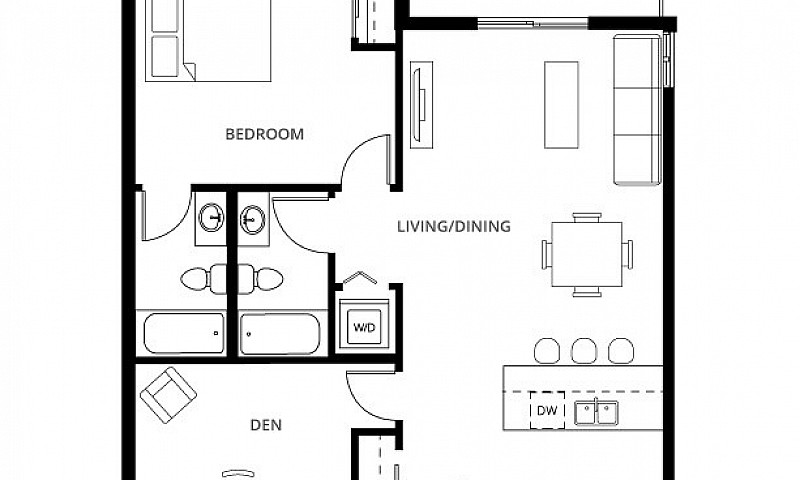 1 Bed + Den, 2 Bath ...