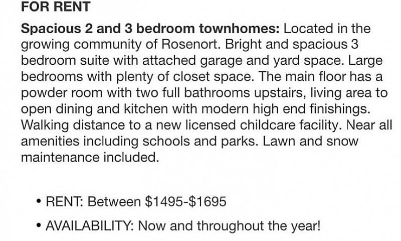 Townhouses Available...