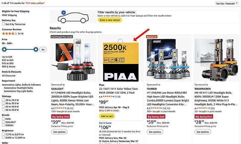 Piaa H11 Bulbs In So...