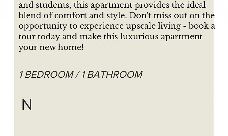 One Bedroom Apartmen...