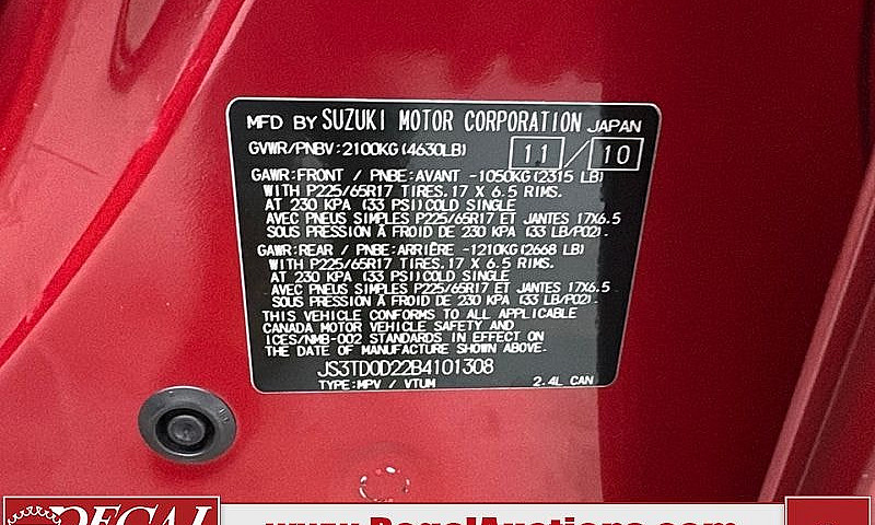 2011 Suzuki Grand Vi...