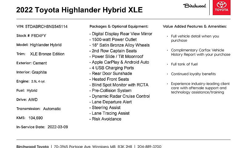 2022 Toyota Highland...
