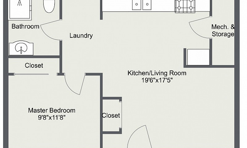 1-Bedroom Apartment...