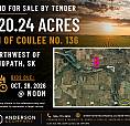 Land For Sale By Tender – Rm Of Coulee No. 136 – Neidpath, Sk