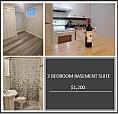 2 Bd Legal Basement Suite - $1200 + 40% Utilties