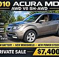 2010 Acura Mdx Awd V6 8 Passenger 