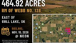 Land For Sale By Tender – Rm Of Webb #138:  E Of Gull Lake, Sk