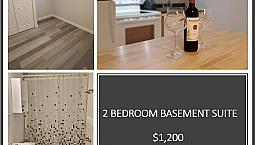 2 Bd Legal Basement Suite - $1200 + 40% Utilties