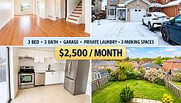 3 Bed 3 Bath Barrie Home, Garage, Private Backyard/laundry