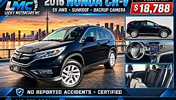2016 Honda Cr-V Ex Awd-Sunroof-Camera-No Accidents-Only 93Kms-